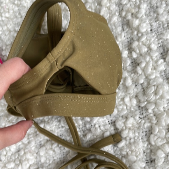 Army Green Shimmer bikini Top - Picture 3 of 4